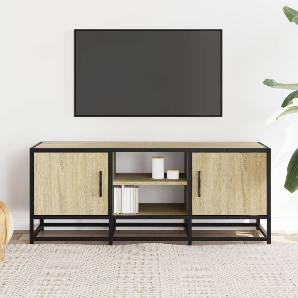 TV-Møbel Sonoma Eik Tv-benk 100x35x41 cm og metall