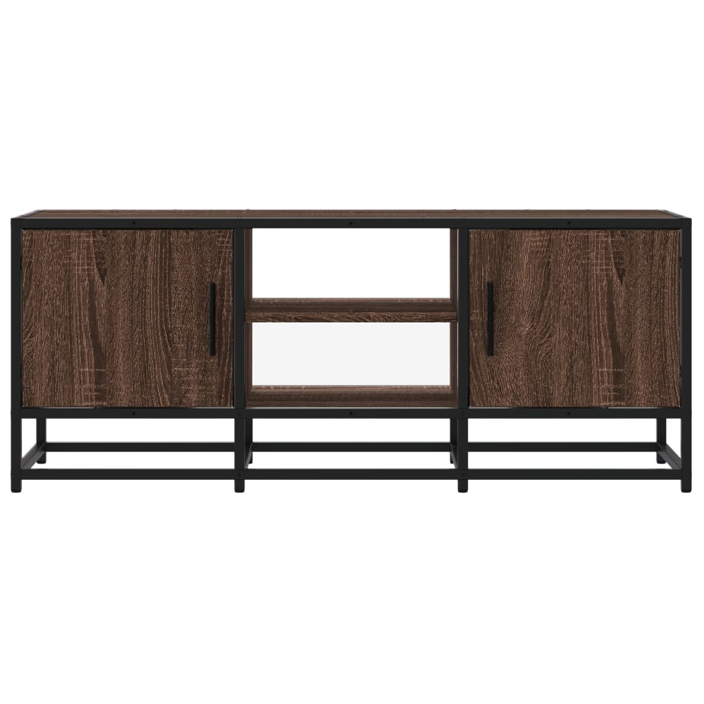 TV-Møbel Brun Eik Tv-benk 100x35x41 cm og metall