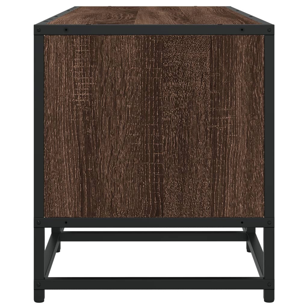 TV-Møbel Brun Eik Tv-benk 100x35x41 cm og metall