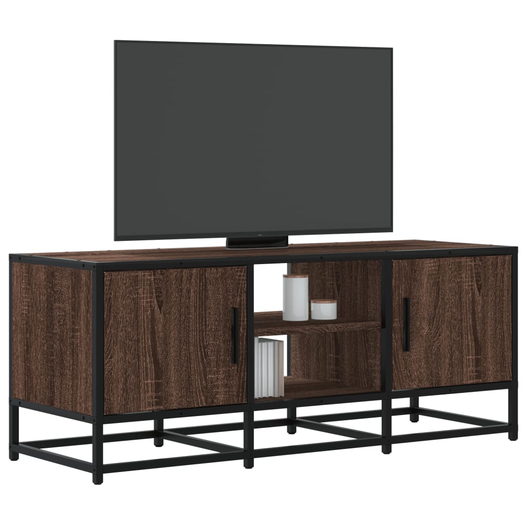 TV-Møbel Brun Eik Tv-benk 100x35x41 cm og metall