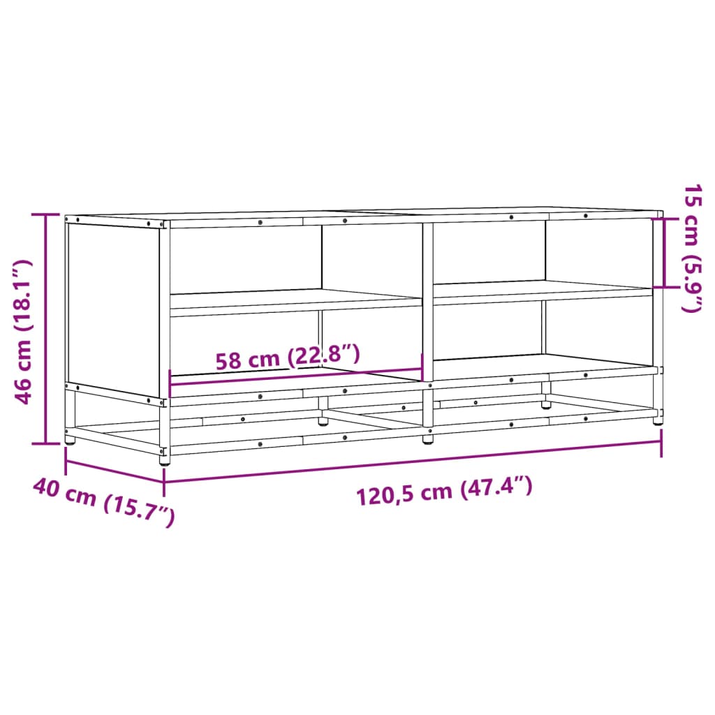 TV-Møbel Brun Eik TV-benk 120,5x40x46 cm
