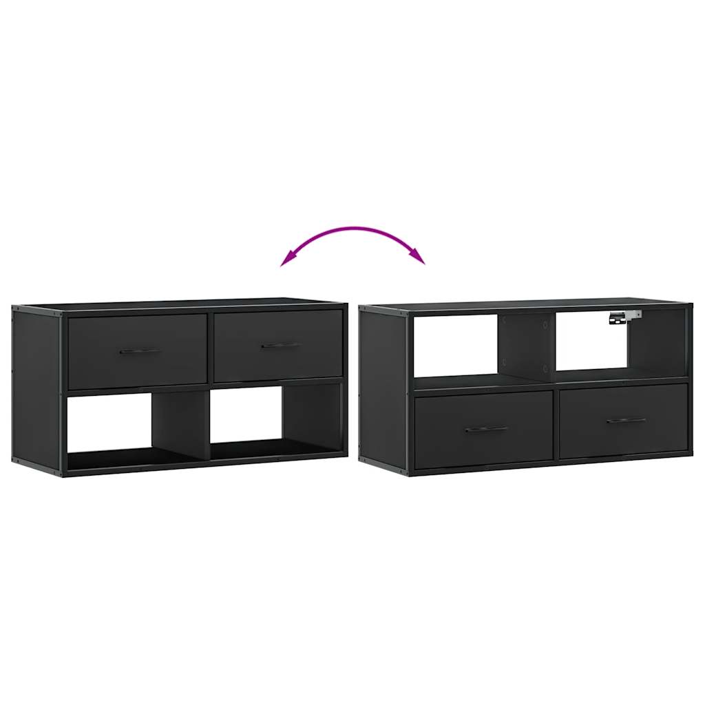 TV-Møbel Svart Tv-benk 80x31x39,5 cm og metall