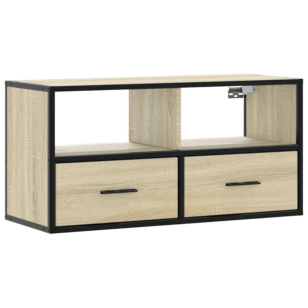 TV-Møbel Sonoma Eik Tv-benk 80x31x39,5 cm og metall