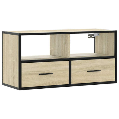 TV-Møbel Sonoma Eik Tv-benk 80x31x39,5 cm og metall