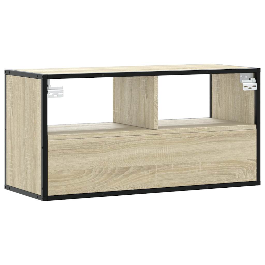 TV-Møbel Sonoma Eik Tv-benk 80x31x39,5 cm og metall