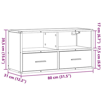 TV-Møbel Sonoma Eik Tv-benk 80x31x39,5 cm og metall