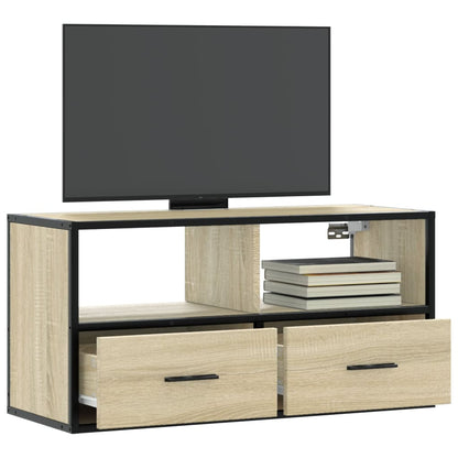 TV-Møbel Sonoma Eik Tv-benk 80x31x39,5 cm og metall