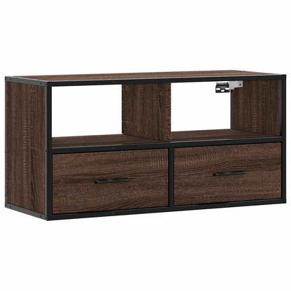 TV-Møbel Brun Eik Tv-benk 80x31x39,5 cm og metall