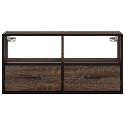 TV-Møbel Brun Eik Tv-benk 80x31x39,5 cm og metall