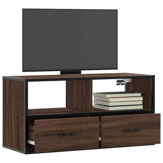 TV-Møbel Brun Eik Tv-benk 80x31x39,5 cm og metall