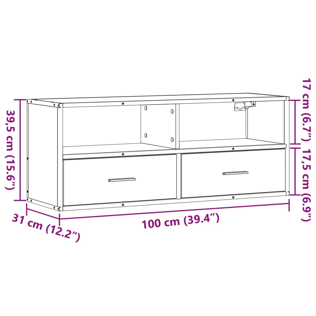 TV-Møbel Sonoma Grå TV-benk 100x31x39,5 cm