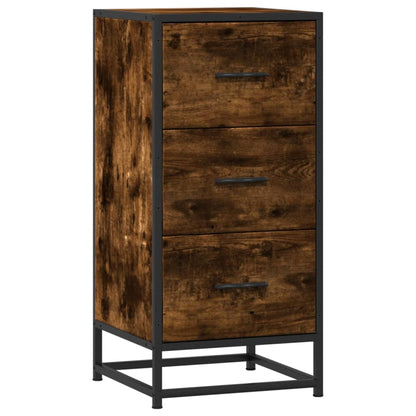 Skjenk røkt eik 35,5x35x76 cm konstruert tre og metall