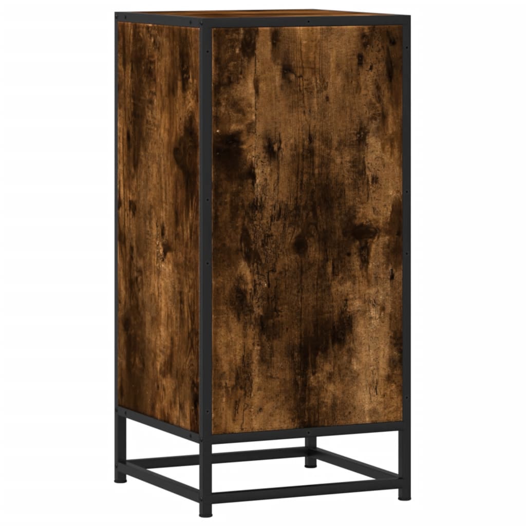 Skjenk røkt eik 35,5x35x76 cm konstruert tre og metall