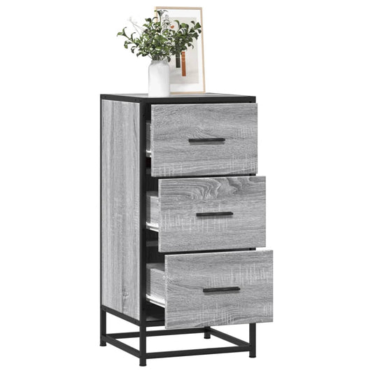 Skjenk Sonoma Grå 35,5x35x76 cm og metall
