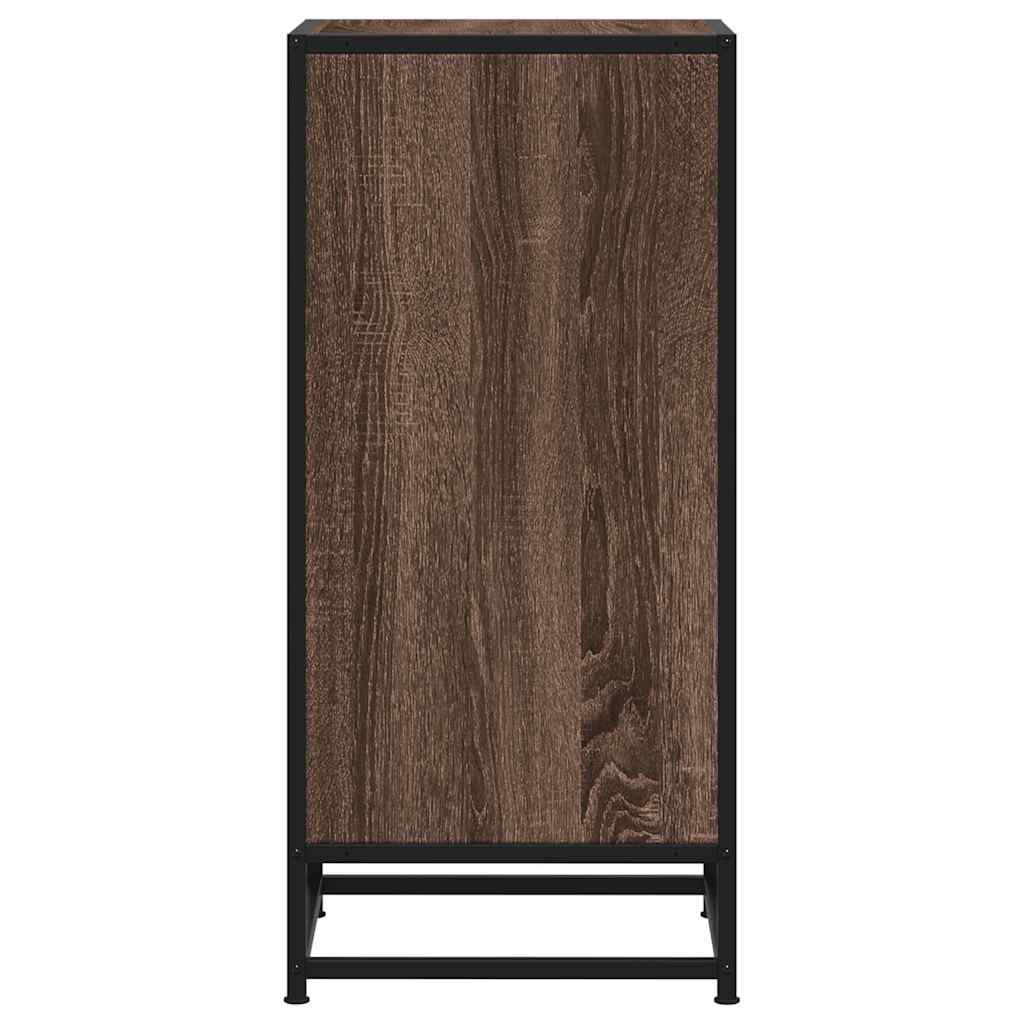 Skjenk brun eik 35,5x35x76 cm konstruert tre og metall