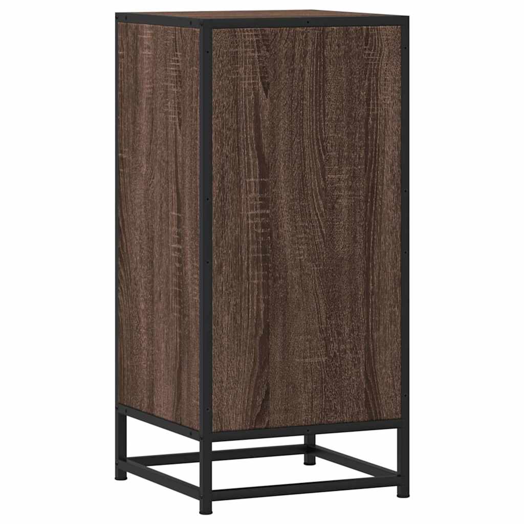 Skjenk brun eik 35,5x35x76 cm konstruert tre og metall