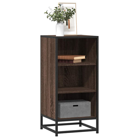 Skjenk brun eik 35,5x35x76 cm konstruert tre og metall
