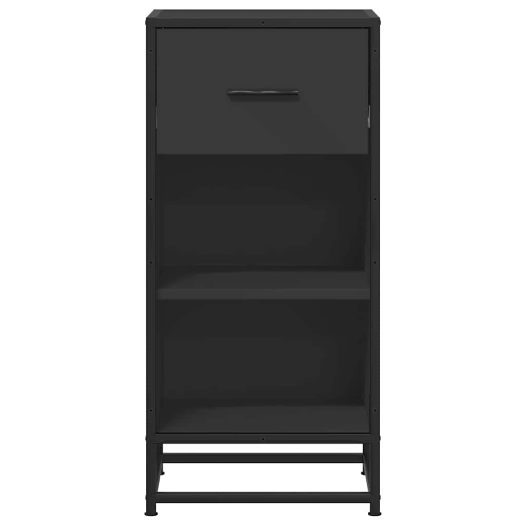 Skjenk svart 35,5x35x76 cm konstruert tre og metall