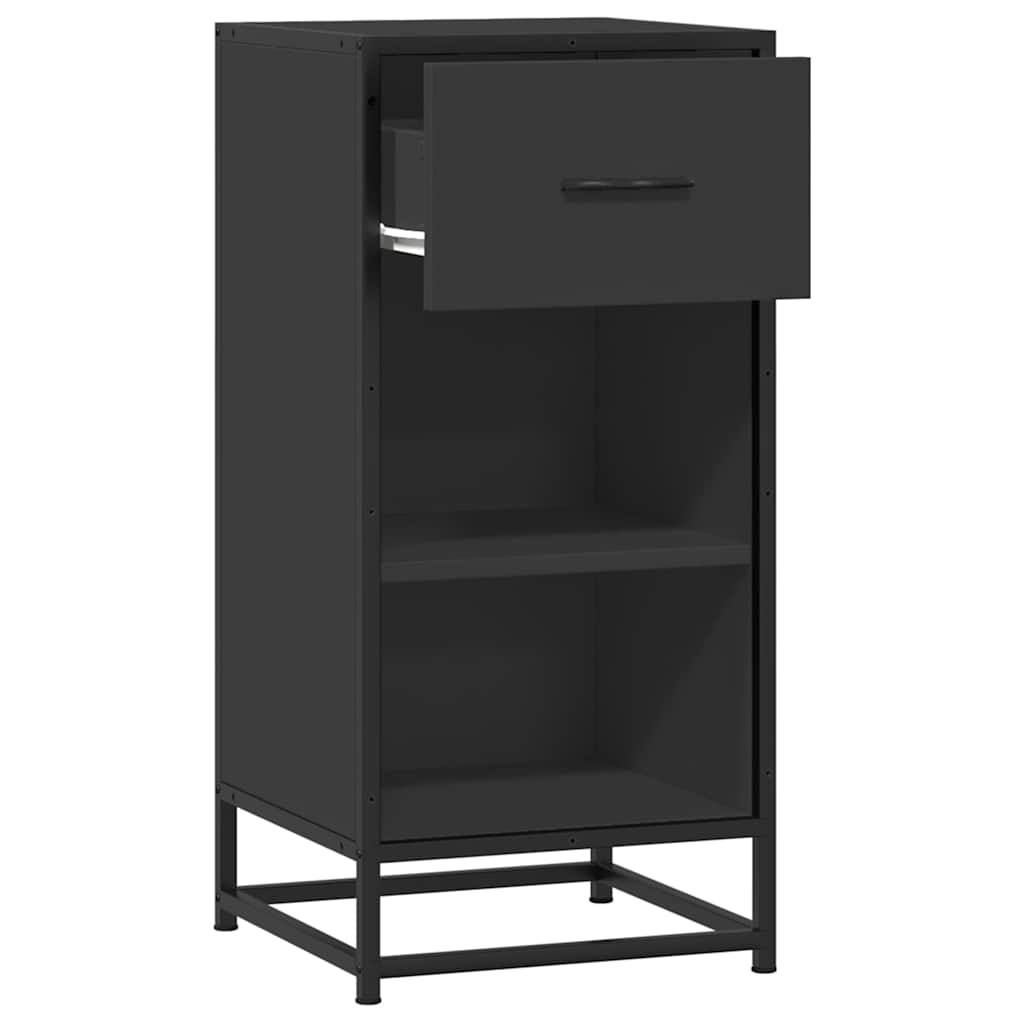 Skjenk svart 35,5x35x76 cm konstruert tre og metall