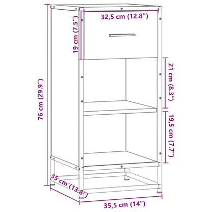 Skjenk svart 35,5x35x76 cm konstruert tre og metall