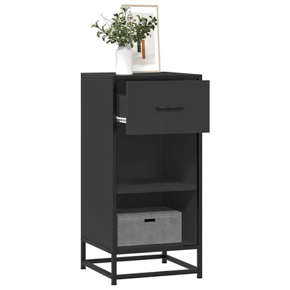 Skjenk svart 35,5x35x76 cm konstruert tre og metall