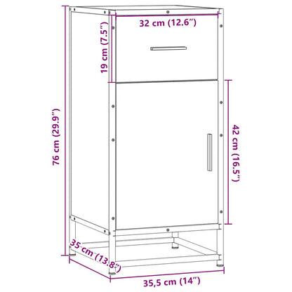 Skjenk Sonoma Eik 35,5x35x76 cm og metall