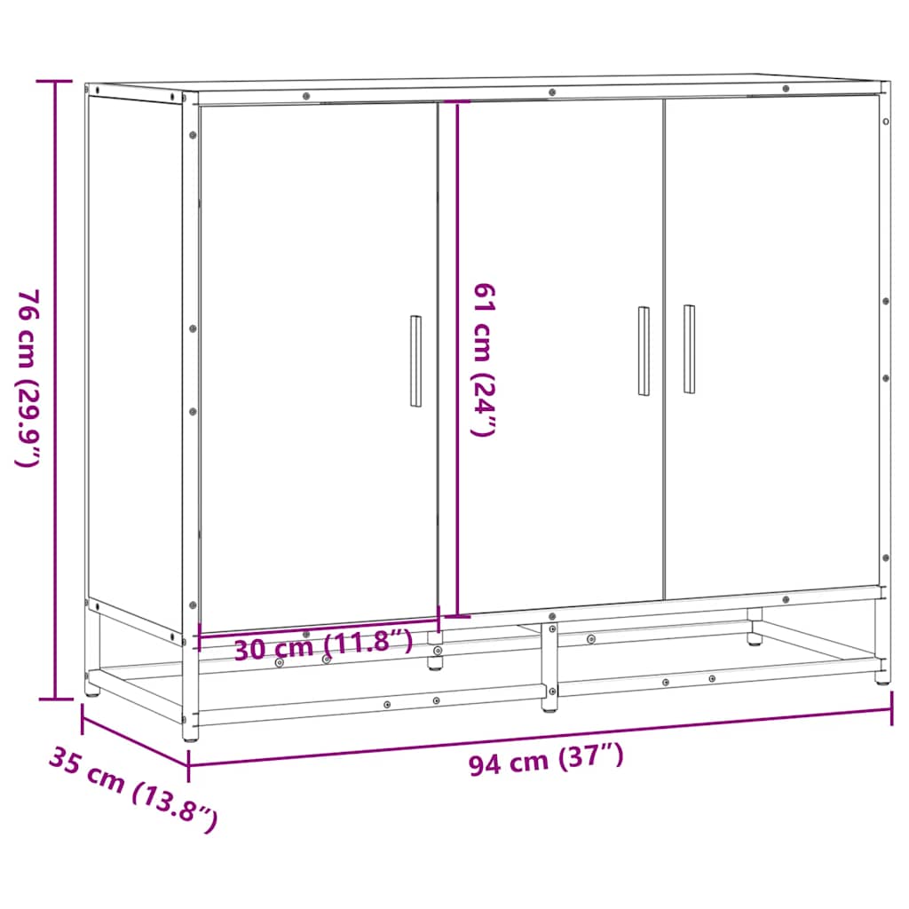 Skjenk Brun Eik 94x35x76 cm