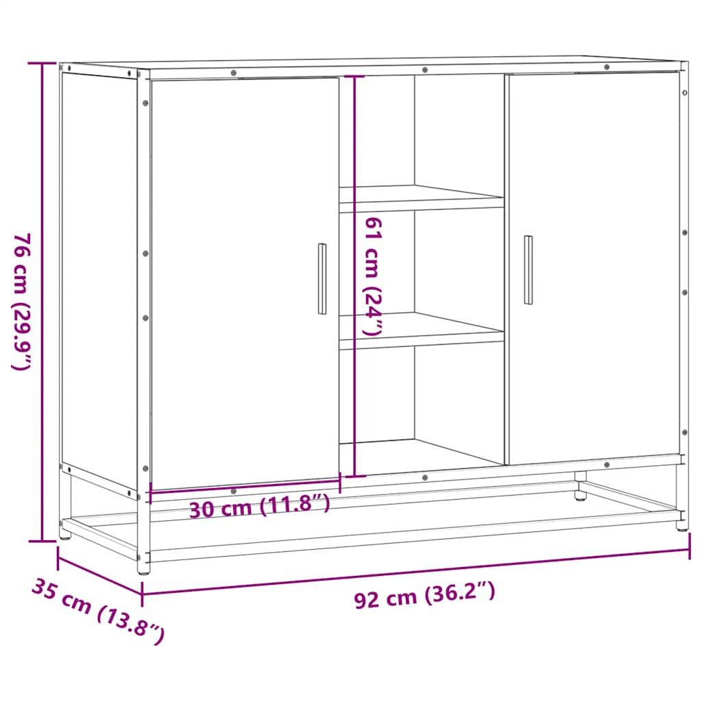 Skjenk Røkt Eik 92x35x76 cm