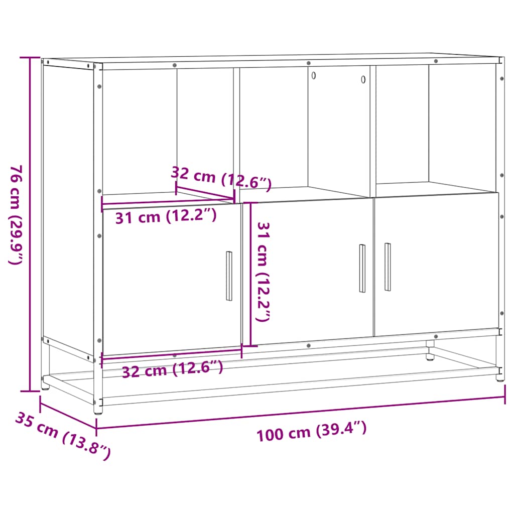 Skjenk Røkt Eik 100x35x76 cm