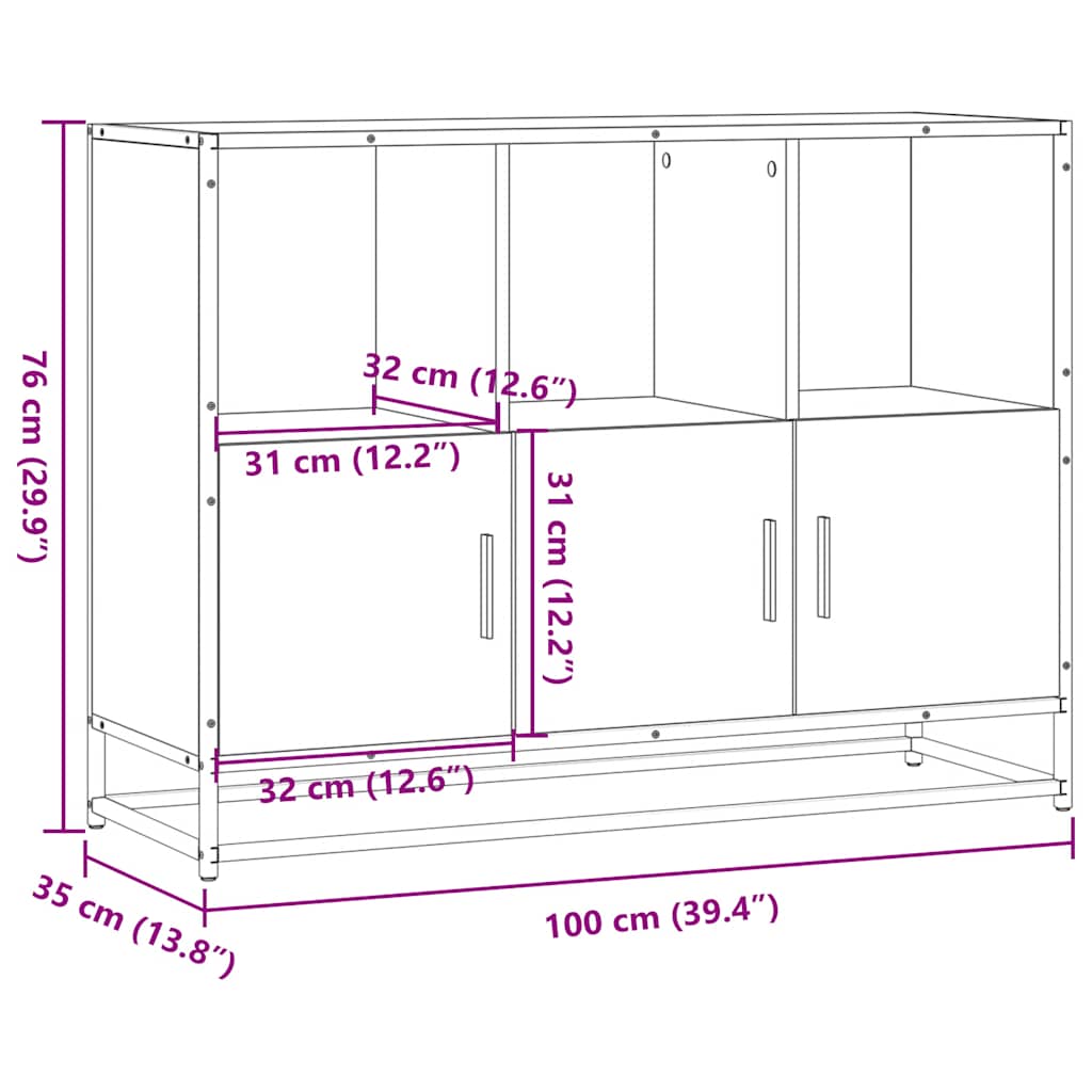Skjenk Brun Eik 100x35x76 cm