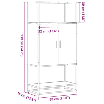 Skap Røkt Eik 68x35x139 cm