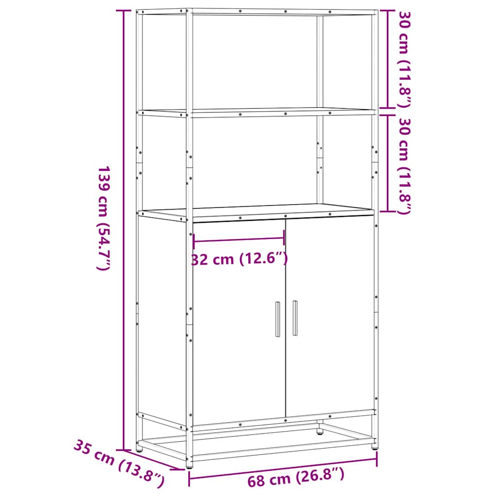 Skap Brun Eik 68x35x139 cm