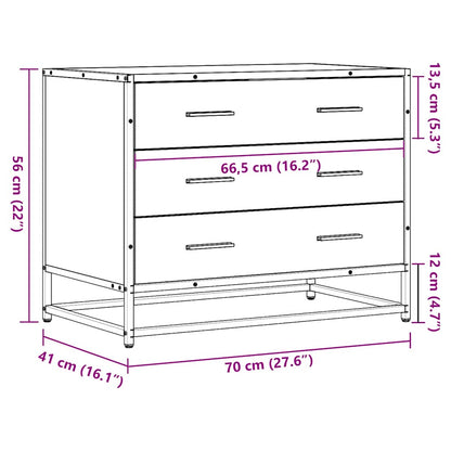 Kommode Svart 70x41x56 cm