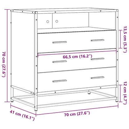 Kommode Svart 70x41x70 cm