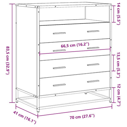 Kommode Røkt Eik 70x41x83,5 cm
