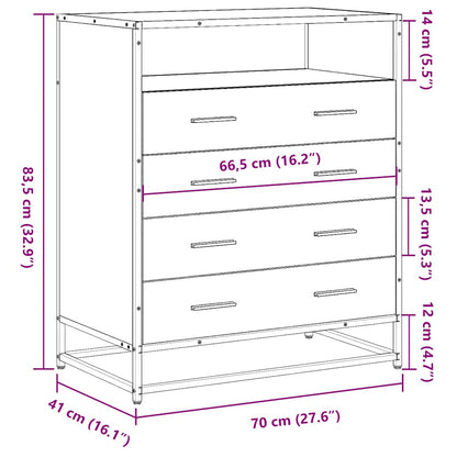 Kommode Brun Eik 70x41x83,5 cm