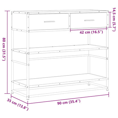 Avlastningsbord Konsollbord Sonoma Eik 90x35x80 cm