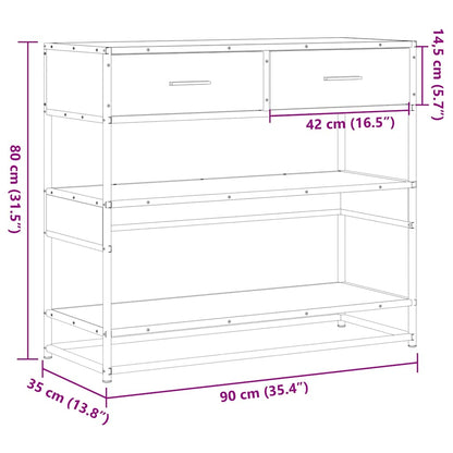 Avlastningsbord Konsollbord Brun Eik 90x35x80 cm