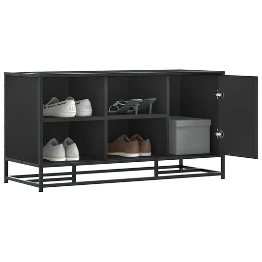 Skoskap Skohylle Skobenk Svart 100x40x53,5 cm og metall