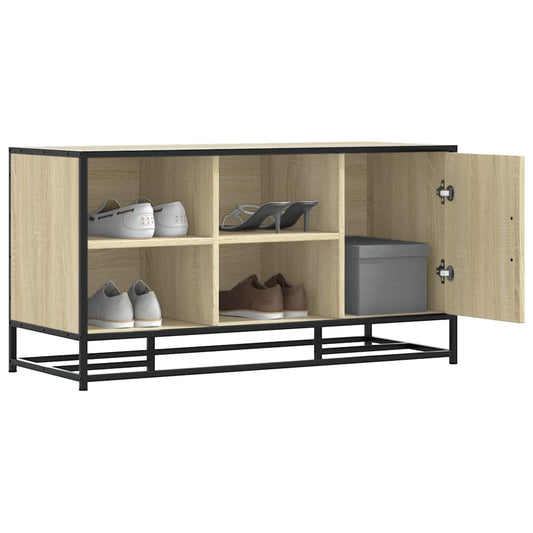 Skoskap Skohylle Skobenk Sonoma Eik 100x40x53,5 cm og metall
