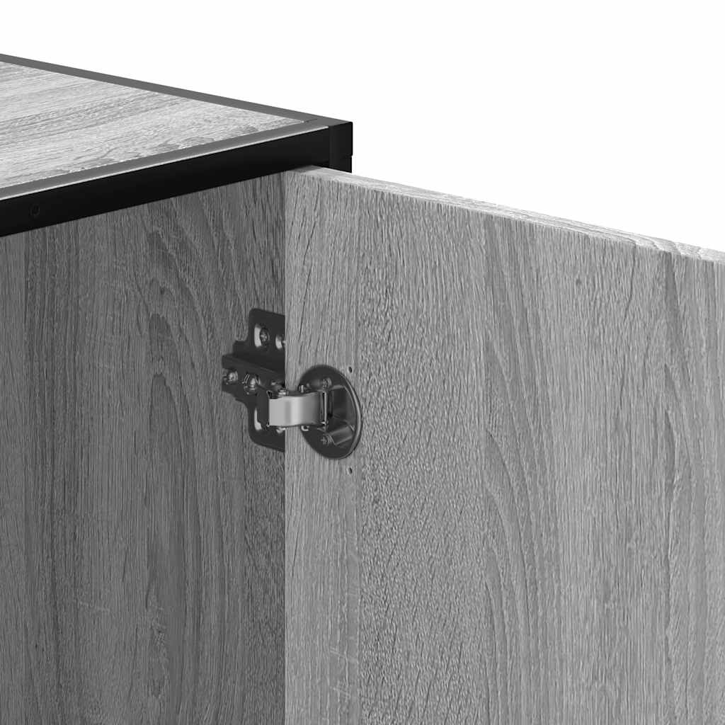Skoskap Skohylle Skobenk Sonoma Grå 100x40x53,5 cm og metall