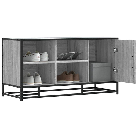 Skoskap Skohylle Skobenk Sonoma Grå 100x40x53,5 cm og metall