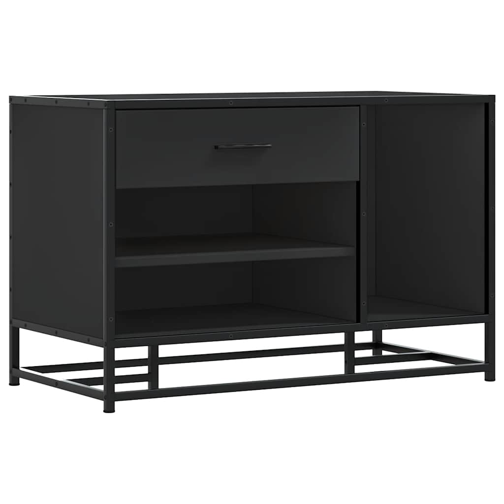Skoskap Skohylle Skobenk Svart 80x40x53,5 cm og metall