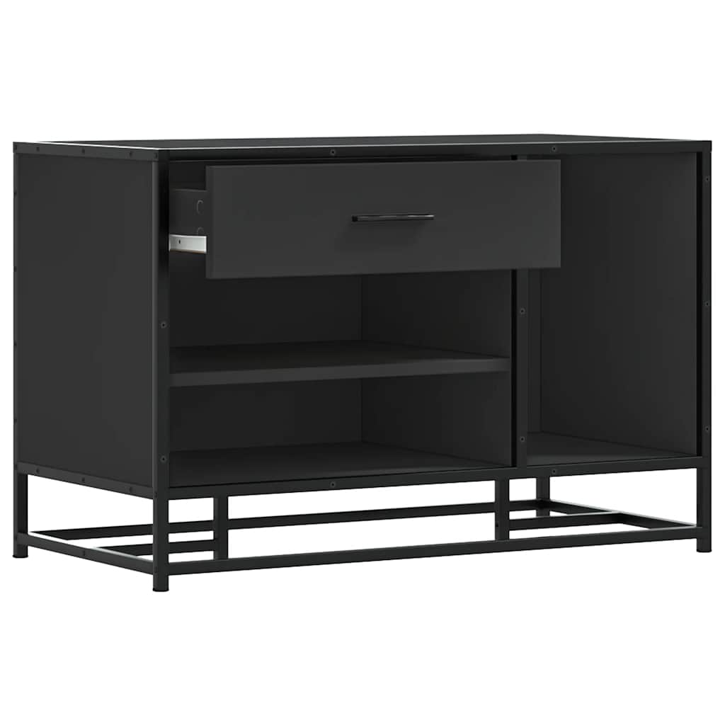Skoskap Skohylle Skobenk Svart 80x40x53,5 cm og metall