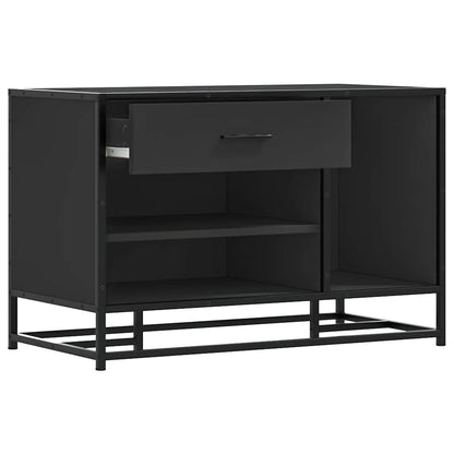 Skoskap Skohylle Skobenk Svart 80x40x53,5 cm og metall