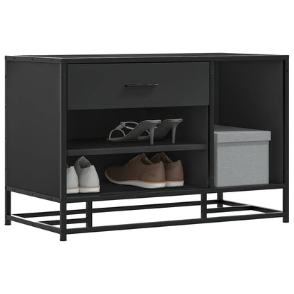 Skoskap Skohylle Skobenk Svart 80x40x53,5 cm og metall