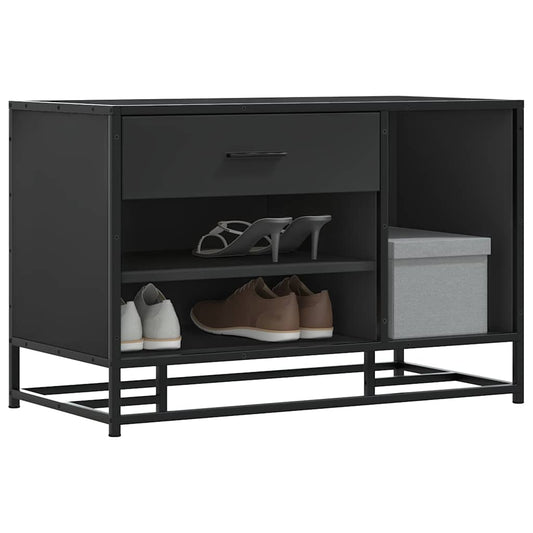 Skoskap Skohylle Skobenk Svart 80x40x53,5 cm og metall