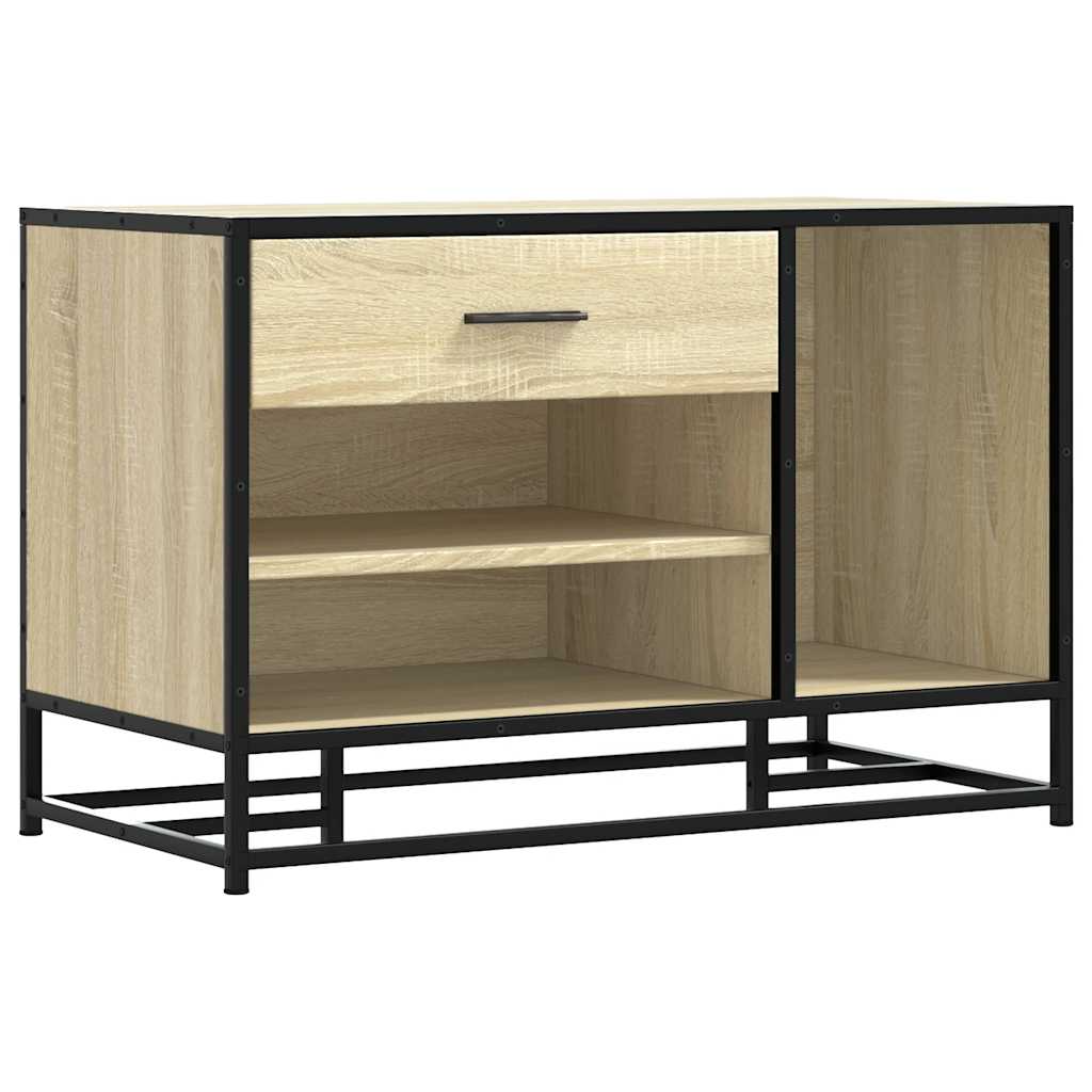 Skoskap Skohylle Skobenk Sonoma Eik 80x40x53,5 cm og metall