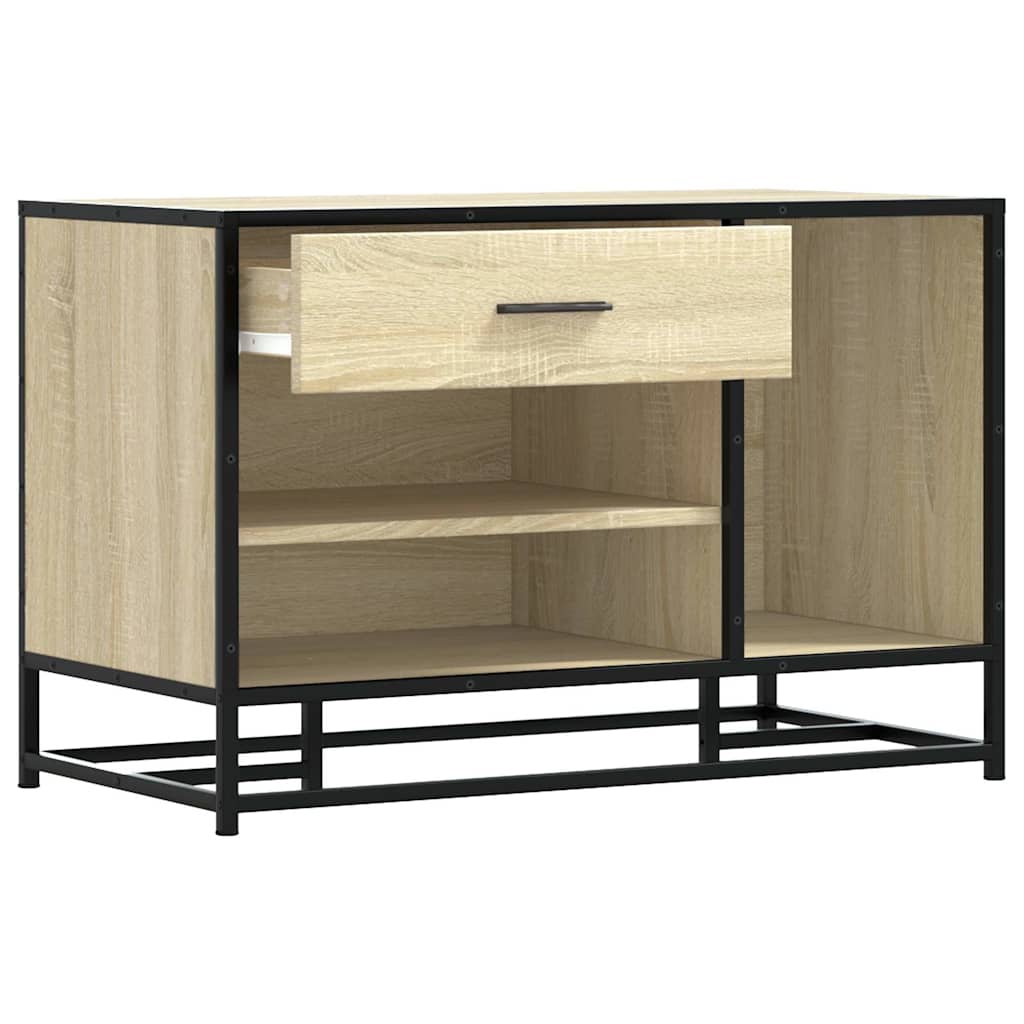 Skoskap Skohylle Skobenk Sonoma Eik 80x40x53,5 cm og metall