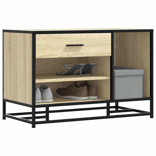Skoskap Skohylle Skobenk Sonoma Eik 80x40x53,5 cm og metall